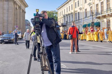 St. Petersburg, Rusya - 12 Eylül 2019: Şehir televizyonu rem