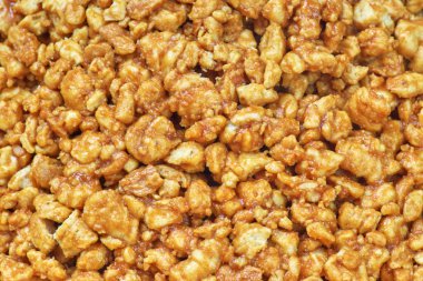 Tatlı arka plan ve doku, karamel, hayalarına yakın çekim