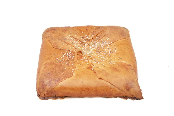 Tarta Cuadrada Pastelería Con Relleno Gama Panaderías Panaderías Primer Plano — Foto de Stock