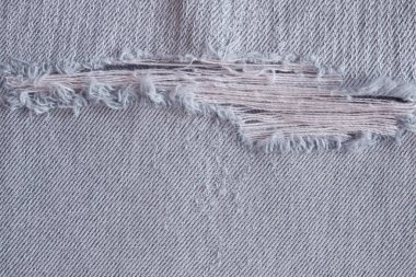 Kot pantolon üzerindeki yırtık ve eski desen, arka plan için ayrıntılı kot dokusu.