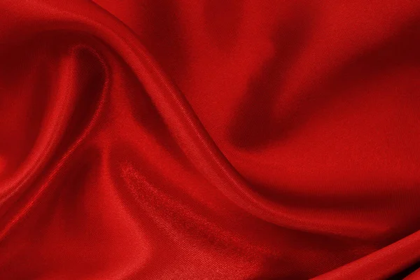 背景やデザインアート作品のための濃い赤生地の布のテクスチャ シルクやリネンの美しいしわのパターン — ストック写真