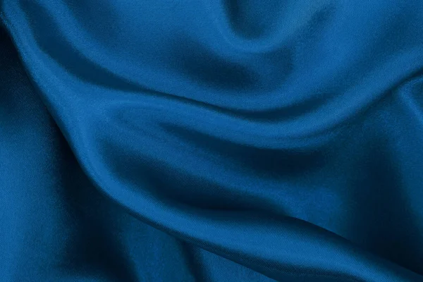 Ciemnoniebieski Materiał Tkaniny Tekstury Tła Projektowania Prac Artystycznych Piękny Zgnieciony — Zdjęcie stockowe