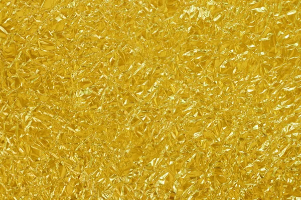Folha Folha Ouro Textura Brilhante Papel Embrulho Amarelo Abstrato Para — Fotografia de Stock