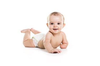 Baby boy portrait on white background clipart