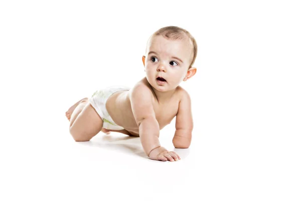 Baby boy portrait on white background — Stock Photo, Image