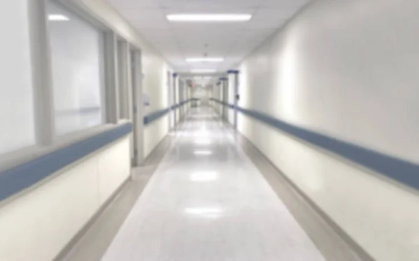 Resumen borroso pasillo del hospital desenfocado Fondo médico —  Fotos de Stock
