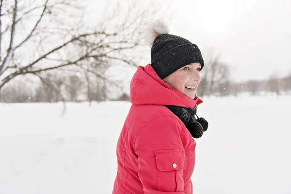 Nice woman in winter outdoors having fun Royalty Free Stock Photos