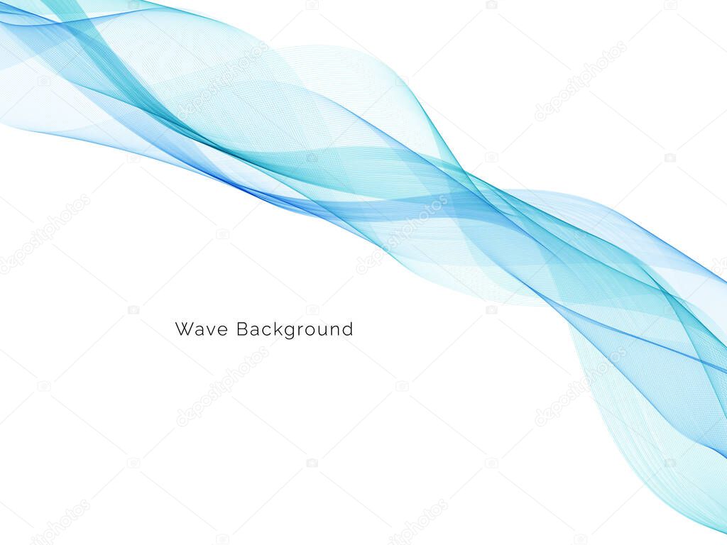 Modern blue wave decorative background vector