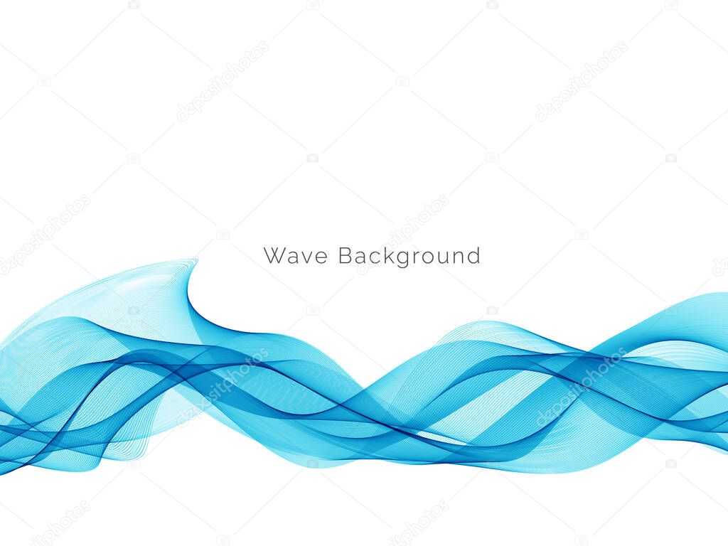 Blue wave design background vector