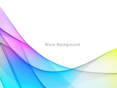 Renkli akış dalga tasarım vektörüyle soyut arkaplan