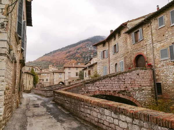 Oude Stad Gubbio Weergave Italiaanse Middeleeuwse Stad Umbrië Italië — Stockfoto