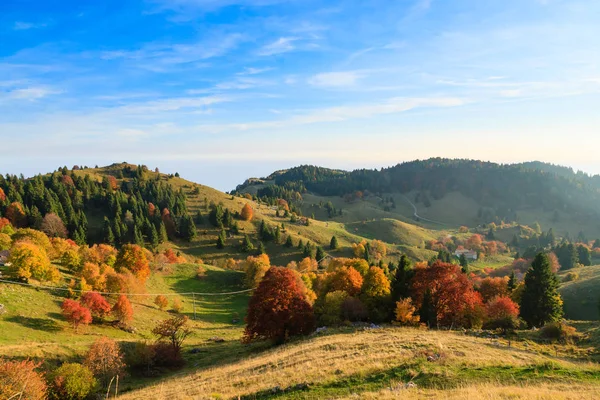 Sonbahar dağ manzarası. Grappa dağ, İtalyan Alpleri