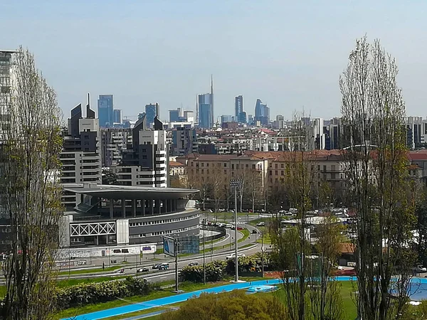 Vista Aerea Milano Milano Città Italia Vista Edifici Moderni — Foto Stock