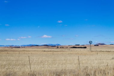 Orange Free State panorama Karoo, Güney Afrika için yolda. Afrika manzara