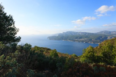 Cape Canaille üst, Fransa Cassis manzara. Güzel Fransız manzara.