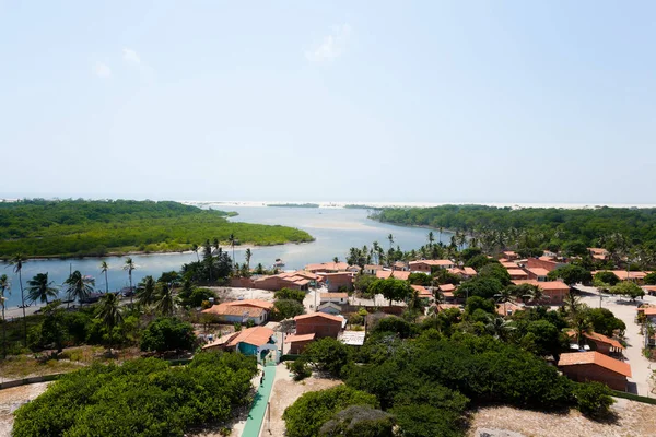 Preguica yukarıda da görüleceği Barreirinhas, Lencois Maranhenses, Maranhao, Brezilya Nehri