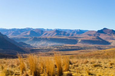 Orange Free State panorama Karoo, Güney Afrika için yolda. Afrika manzara