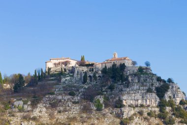 Gourdon gün oda, Fransa. Bir tepe üzerine eski feodal Köyü.