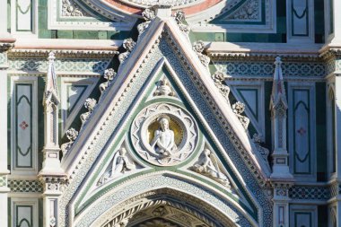 Floransa Katedrali ve Giotto'nun Çan kulesi, İtalyan panorama detayını. Tuscany Simgesel Yapı