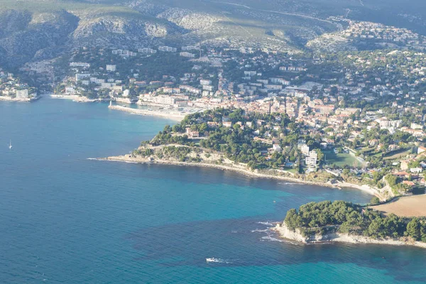 Vista Cassis Desde Cabo Canaille Francia Hermoso Paisaje Francés — Foto de Stock