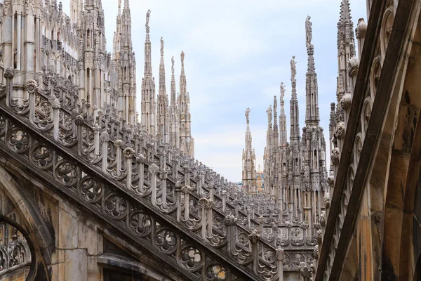Milaan Kathedraal Duomo Milano Uitzicht Beroemde Italiaanse Bezienswaardigheid Gotische Architectuur — Stockfoto