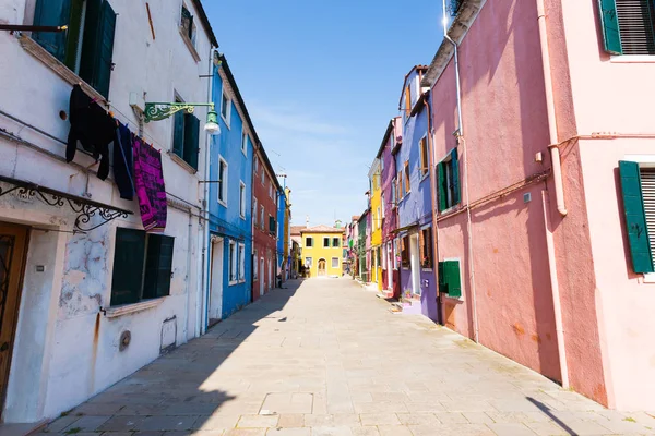 Casas Colores Vista Isla Burano Venecia Paisaje Italiano Tradicional — Foto de Stock