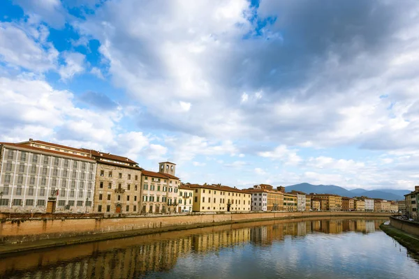 Vue Sur Pise Bâtiments Long Fleuve Arno Repère Italien Toscane — Photo