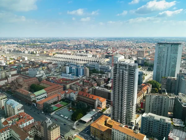 Vista Aerea Milano Milano Città Italia Vista Edifici Moderni — Foto Stock