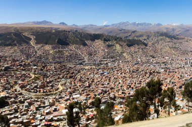 El Alto, Bolivya 'dan La Paz manzarası. Bolivya başkenti