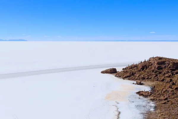 Vista Del Salar Uyuni Desde Isla Incahuasi Bolivia Salar Más — Foto de Stock