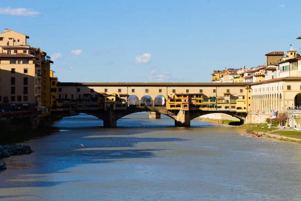 Old Bridge View Florence Italie Point Repère Italien Pont Sur — Photo