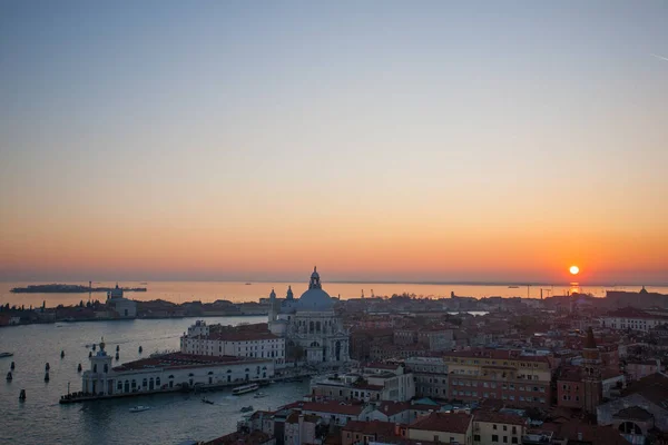 Vista Aérea Venecia Amanecer Italia Vista Iglesia Santa María Salud — Foto de Stock