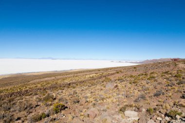 Salar de Uyuni, Bolivya. Dünyadaki en büyük tuz düzlüğü. Bolivya manzarası