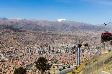El Alto, Bolivya 'dan La Paz manzarası. Bolivya başkenti