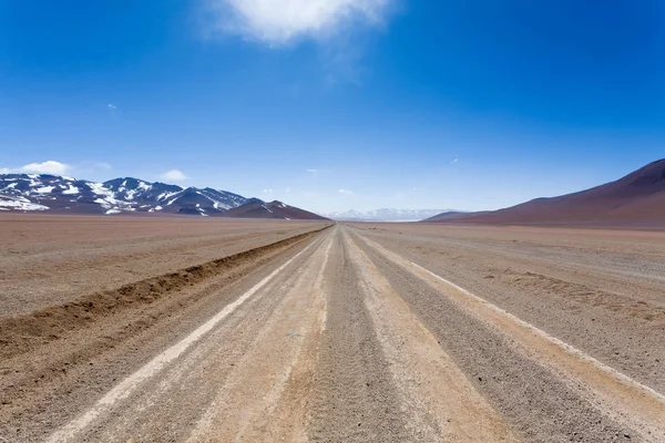 Vista Panoramica Della Strada Sterrata Boliviana Bolivia Deserto Salvador Dali — Foto Stock