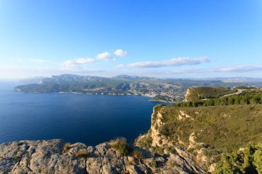 Cape Canaille üst, Fransa Cassis manzara. Güzel Fransız manzara.