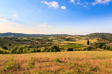 Tuscany hills manzara, İtalya. Kırsal İtalyan panorama.