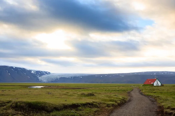 Isoliertes Haus Aus Hvitarvatn Bereich Island Ländliche Landschaft Isländische Landschaft — Stockfoto