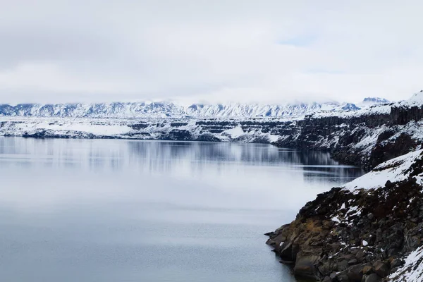 Lago Oskjuvatn Askja Islandia Sierra Central Islandia Hito Vista Volcánica — Foto de Stock