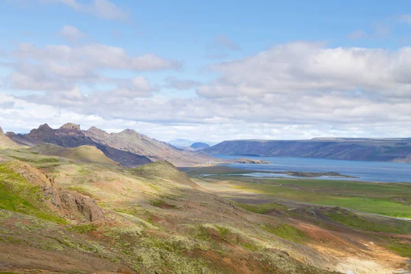 Paisaje Aéreo Del Área Seltun Península Del Sur Reykjanes Islandia —  Fotos de Stock