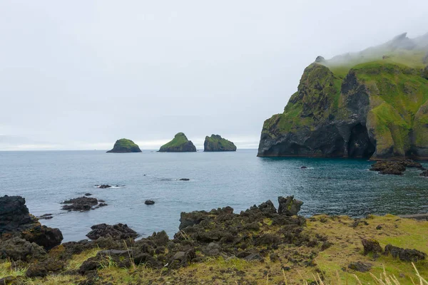 Elefante Forma Rocha Vestmannaeyjar Ilha Praia Islândia Ilhas Vestmann — Fotografia de Stock