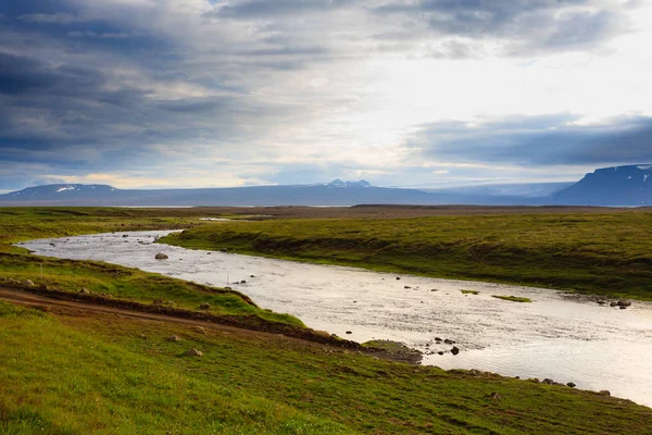 Fluss Der Nähe Von Hvitarvatn See Island Hochland Landschaft Isländisches — Stockfoto