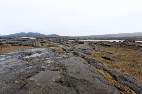 冰岛的风景沿着通往阿斯卡亚的道路 绝望的冰岛全景 — 图库照片