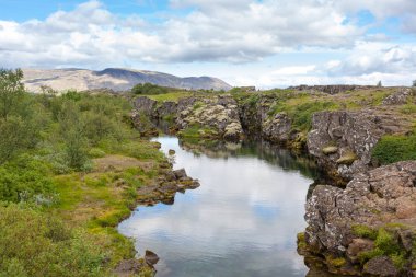 Thingvellir sitesi, İzlanda. Ünlü İzlanda simgesi. İzlanda altın çemberi