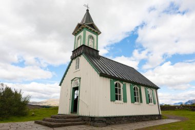 Thingvellir Milli Parkı, İzlanda Thingvellier kilisede. İzlanda küçük kilise