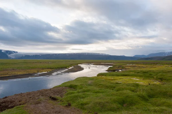 Panorama Área Hvitarvatn Islândia Paisagem Rural Paisagem Islandesa — Fotografia de Stock