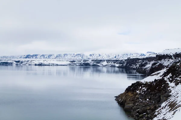 Lago Oskjuvatn Askja Islanda Altopiani Centrali Dell Islanda Punto Riferimento — Foto Stock