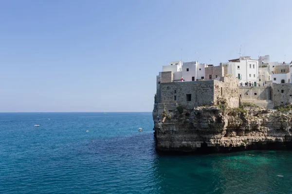 Polignano Mare Widok Apulia Włochy Włoski Panorama Klify Adriatyku — Zdjęcie stockowe