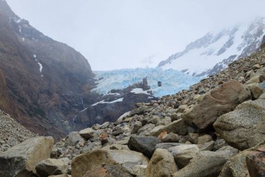 Piedras Blancas Buzulu manzaralı, Los Glaciares Ulusal Parkı. El Chalten, Patagonya