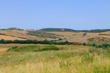 Tuscany hills görünümü, İtalya. İtalyan peyzaj, Toscana